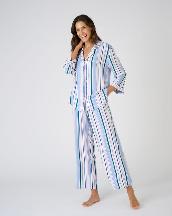 Pantalon de pyjama 7/8ème pur coton peigné
