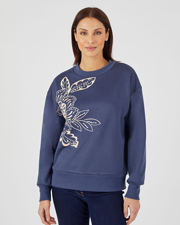 Sweat-shirt molleton brodé