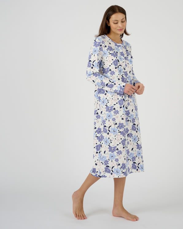 Chemise de nuit maille côtelée, intérieur légèrement gratté