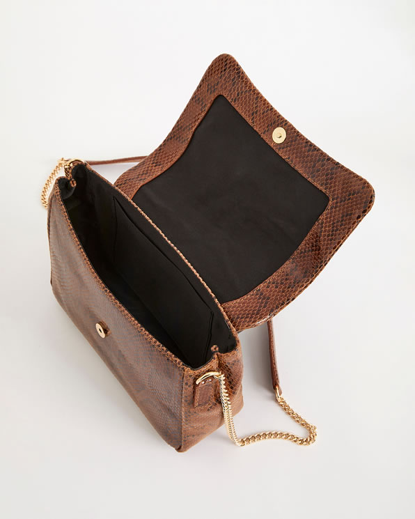 Leren tas van splitleer met dierenmotief