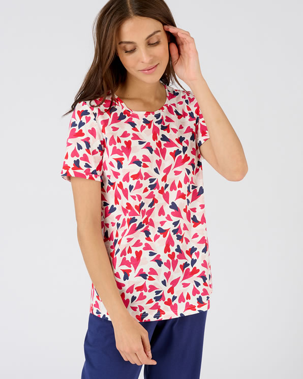 Pyjamashirt van zuiver gekamd katoen