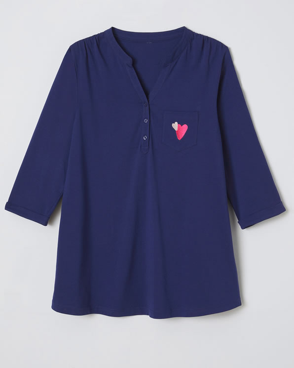 Pyjamashirt van zuiver gekamd katoen