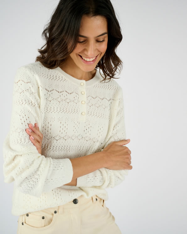 Trui van opengewerkt tricot Thermolactyl