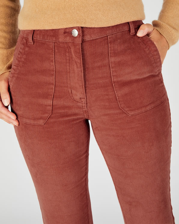 Pantalon flare velours