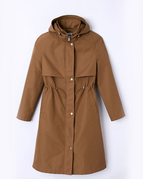 Lange parka in trenchcoatstijl