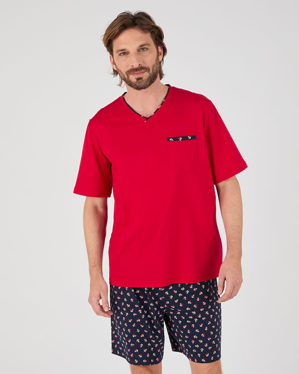 Pyjamashort van puur gekamd katoen