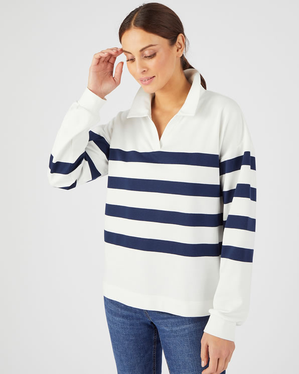 Sweat-shirt molleton rayé