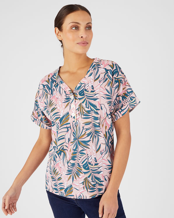 Climatyl vloeiende top, effen of tropische stijl