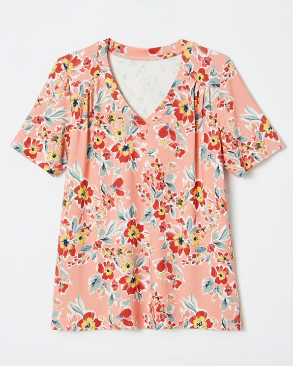 T-shirt met bloemen *Lenzing™ EcoVero™ viscose vezels