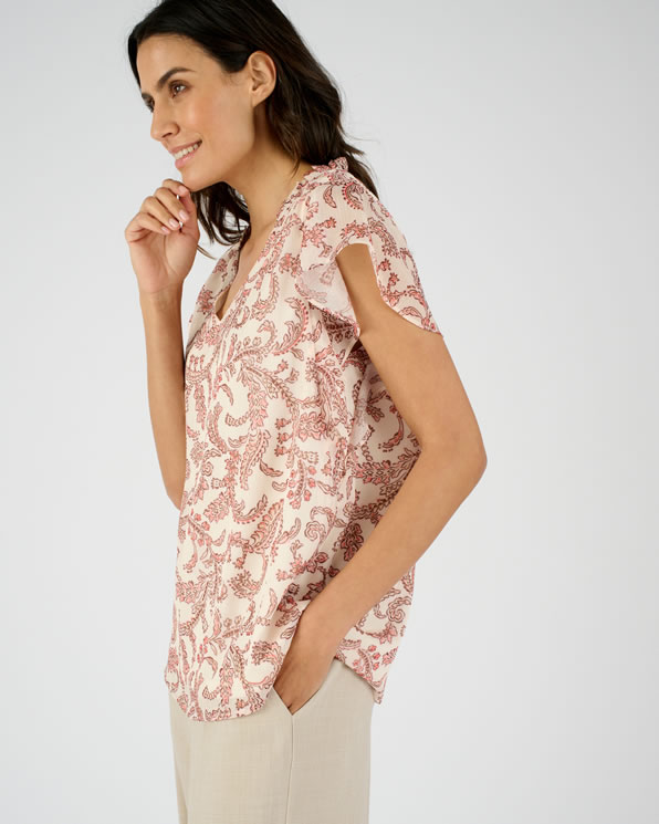 Glanzende voile blouse