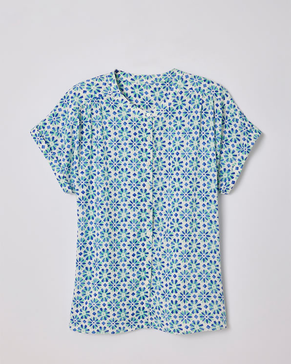 Climatyl geplooide blouse van zuivere viscose