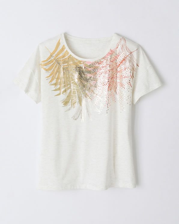 T-shirt met glanzend draadpatroon