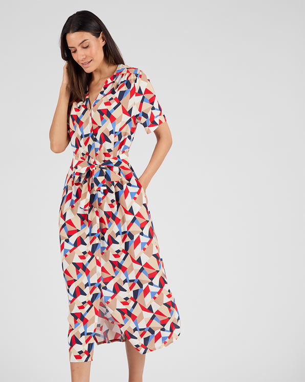 Robe imprimé graphique pure viscose