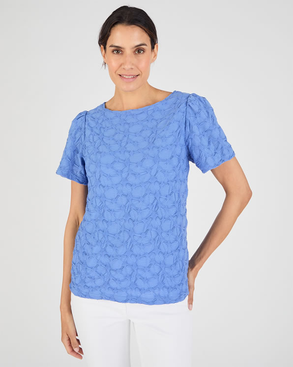 T-shirt van breisel met reliëf