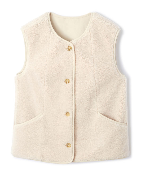 Veste sans manches maille moutonnée