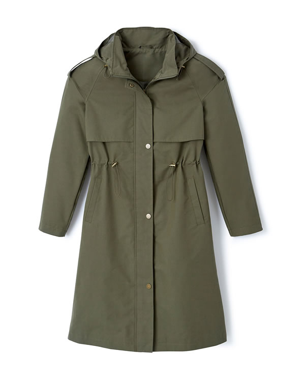 Lange parka in trenchcoatstijl