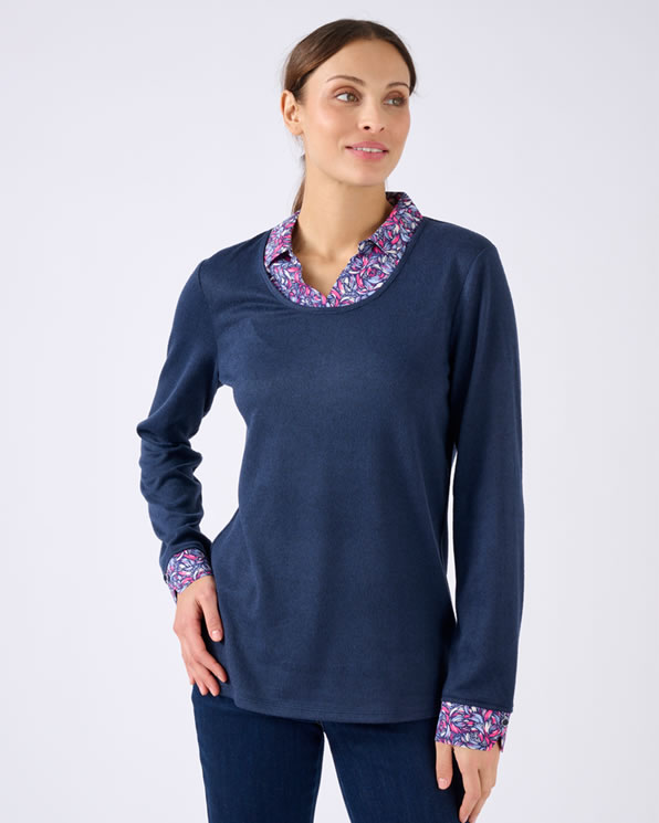 T-shirt effet 2 en 1 maille chaude