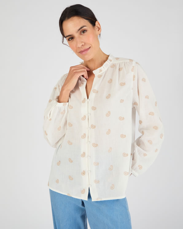 Wijde blouse van zuiver biologisch katoen
