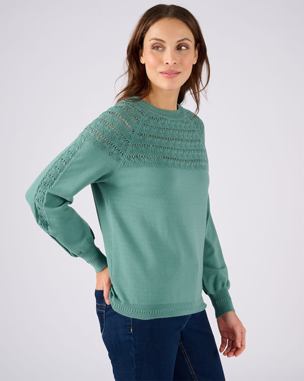 Pull jeu de maille fantaisie