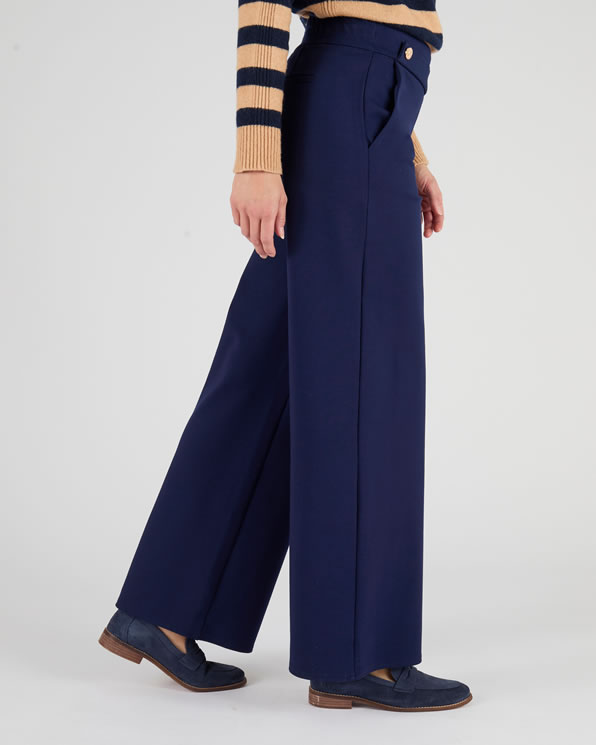 Slip-on broek in milanobreisel