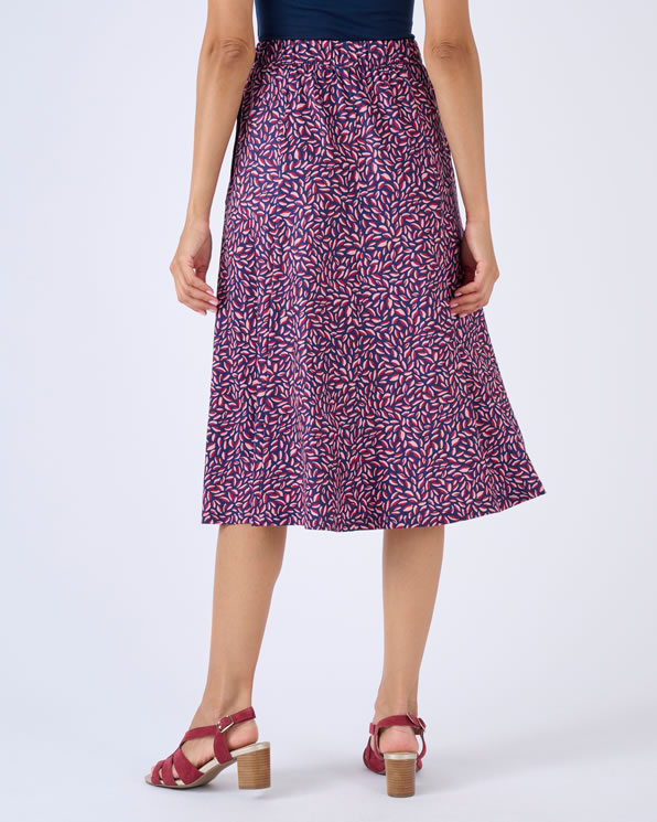 Warme gebreide rok met panelen