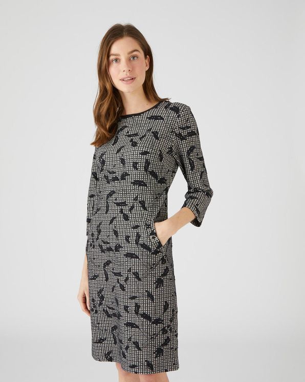 Stretchjurk in milanotricot met jacquard