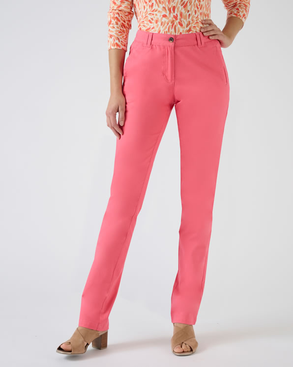 Pantalon chino coton stretch jambes fuselées