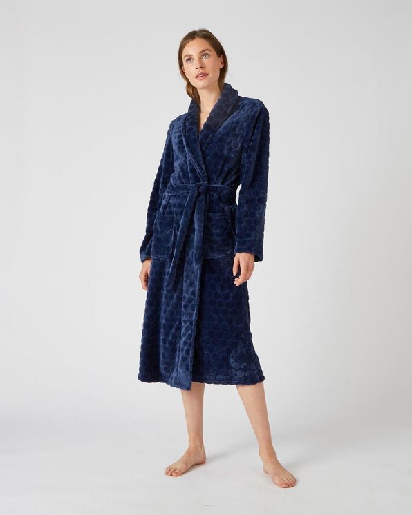 Robe de chambre maille reliéfée géométrique