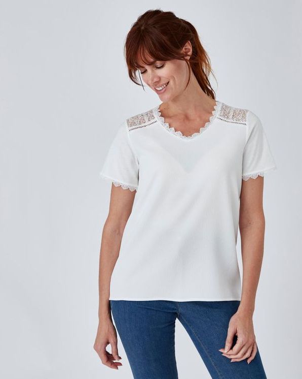 Top dentelle bi-matière
