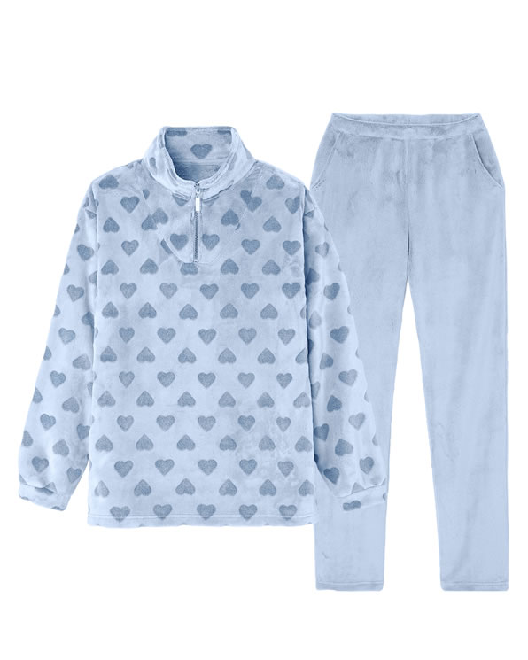 Pyjama fleece reliëf met Thermolactyl-label