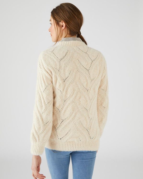 Pull maille poilue et fantaisie