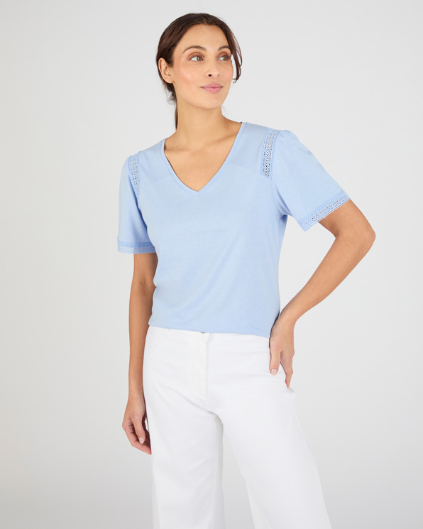 T-shirt détails dentelle