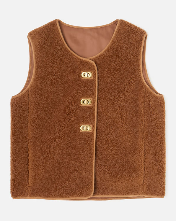 Vest mouwloos fleece teddy