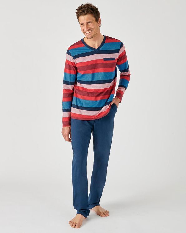 Pyjama rayé maille jersey coton mélangé