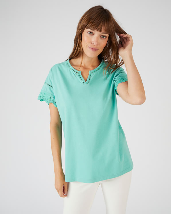 T-shirt broderies anglaises *pur coton