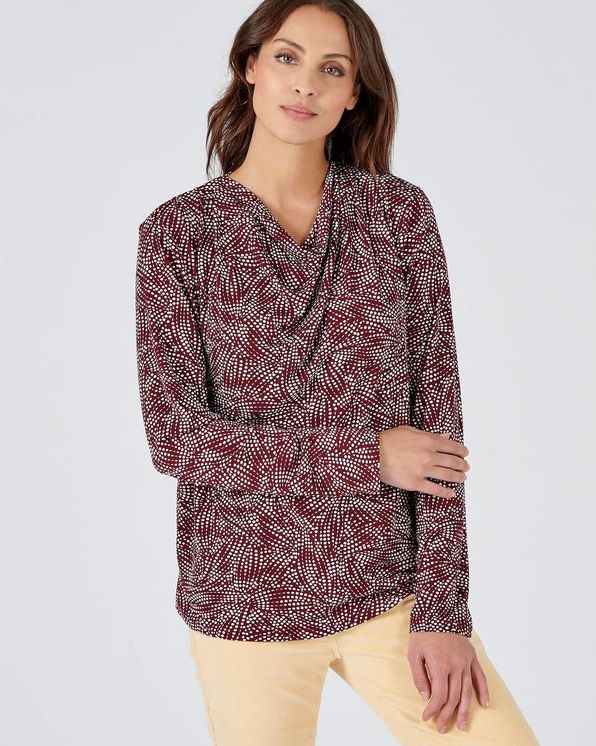 Gebloemd T-shirt in crêpe