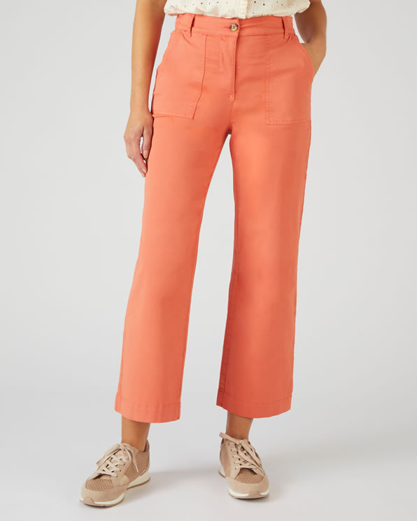 Pantalon 7/8ème popeline coton stretch