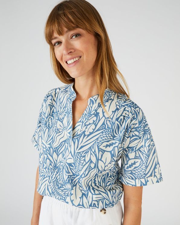 Blouse mélange lin