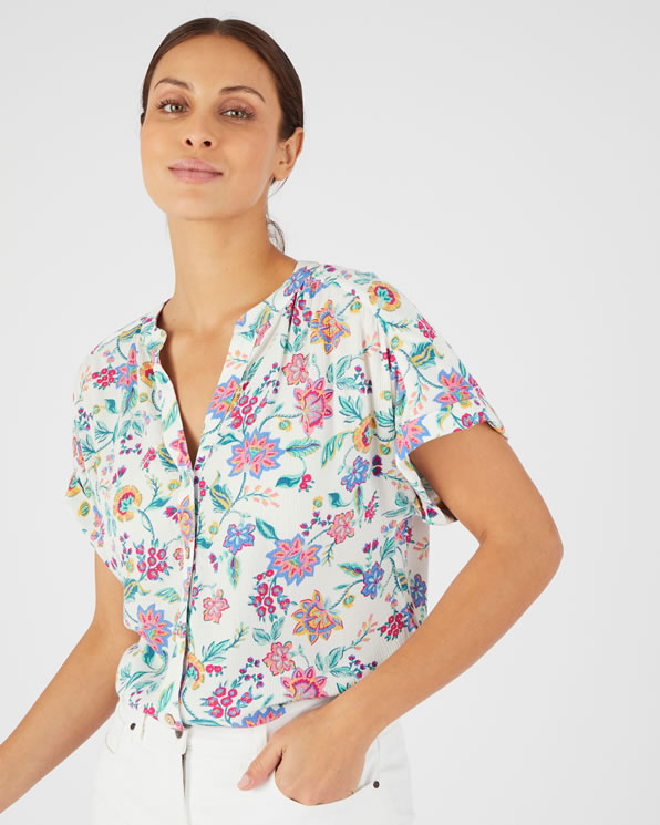 Chemisier crépon *fibres pure viscose Lenzing™ EcoVero™