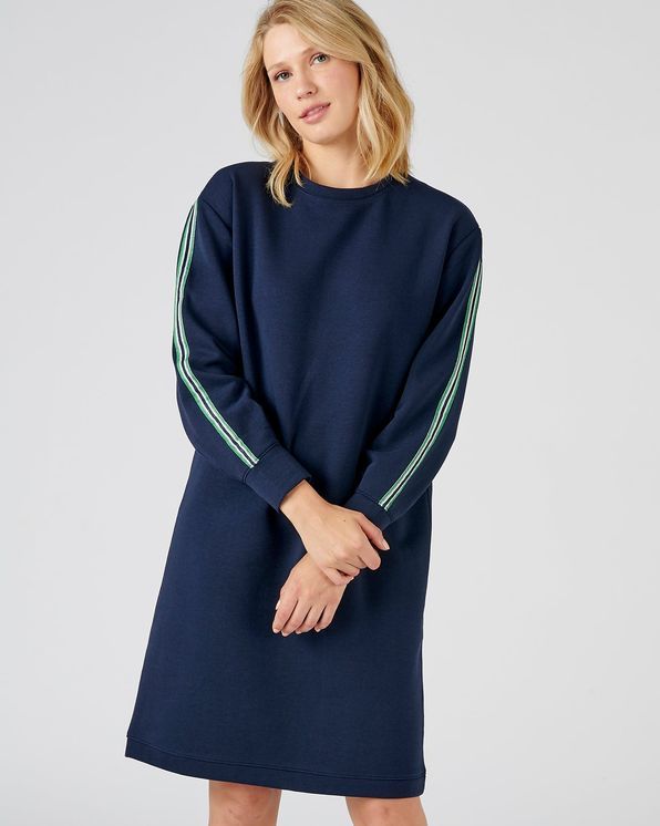 Robe sweat coton mélangé biais contrastant