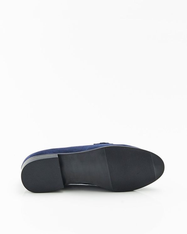 Mocassins croûte de cuir chèvre à boucle