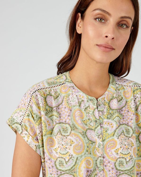 Blouse met kasjmierprint in zuivere viscose, Lenzing™ EcoVero™