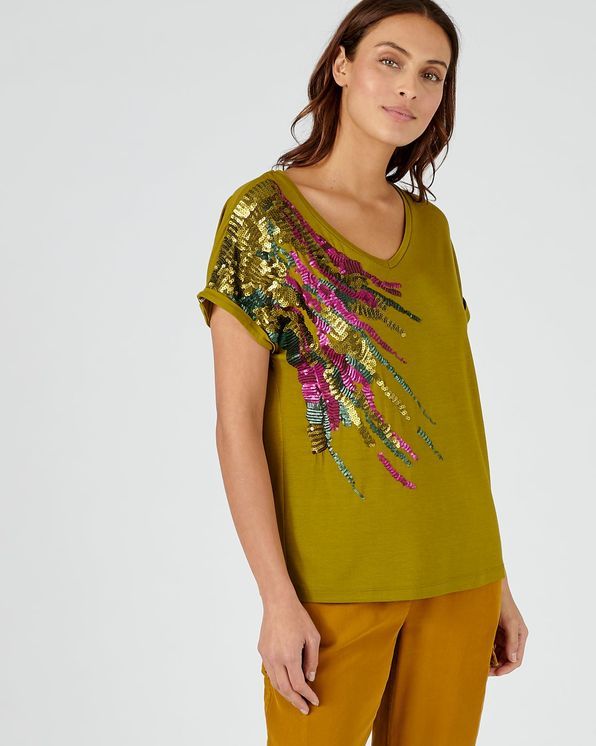T-shirt in viscose met stretch, Lenzing(TM) EcoVero(TM)