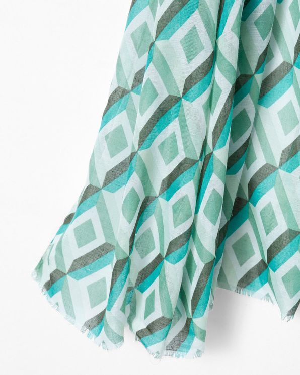 Sjaaltje in voile met geometrische print