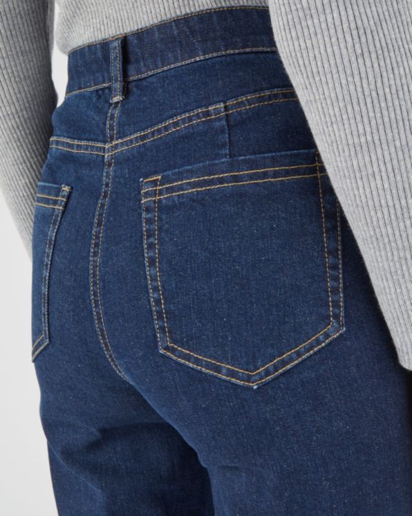 5-pocketjeans in stretchkatoen, mom fit met hoge taille