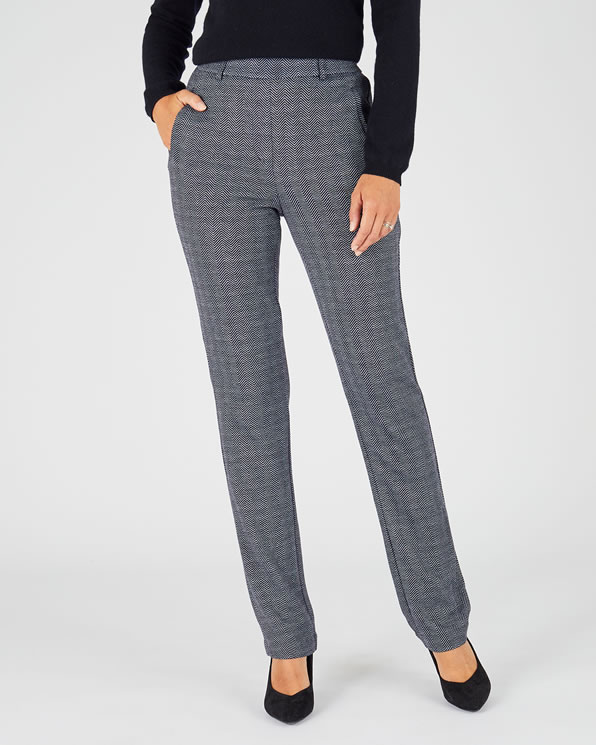 Broek pull-on van gemerceriseerd jacquard breisel