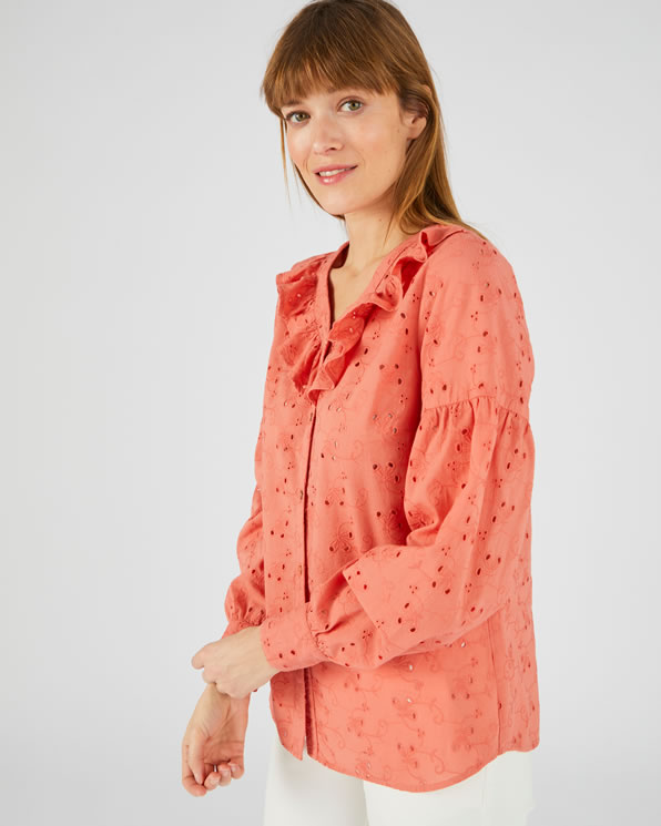 Jupon Broderie Anglaise BEAUTELICATE Jupon Coton Mi-Long Avec