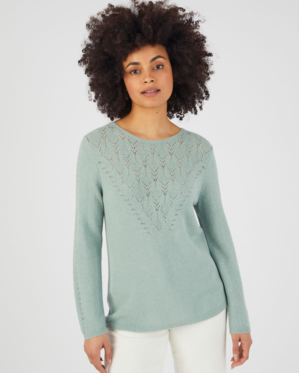 Pull in ajourtricot, alpacamix