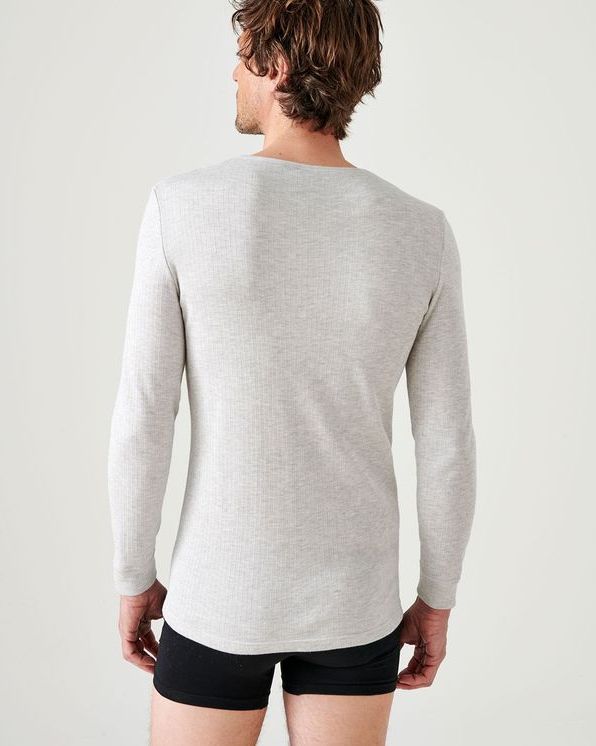 Thermolactyl T-shirt met ronde hals, geribde fleece