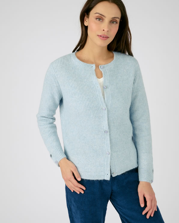 Cardigan maille perlée mélange alpaga